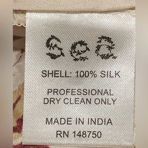 NWT Sea New York Esme Cream Floral Print Flutter Sleeve Silk Top - Sz XS - Picture 8 of 8